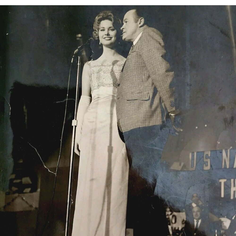 Bob Hope Real Photo US Navy USO 1960s Jill St John Les Brown Band 8x10 DWHH12